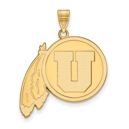 Gold Plated Sterling Silver Logoart University Of Utah Extra Large Pendant