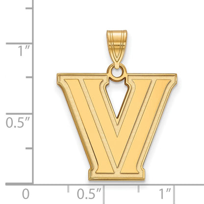 Gold Plated Sterling Silver Logoart Villanova University Letter V Large Pendant