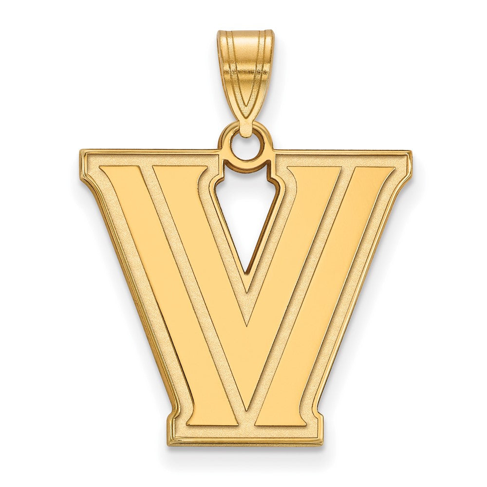14K Yellow Gold Logoart Villanova University Letter V Large Pendant