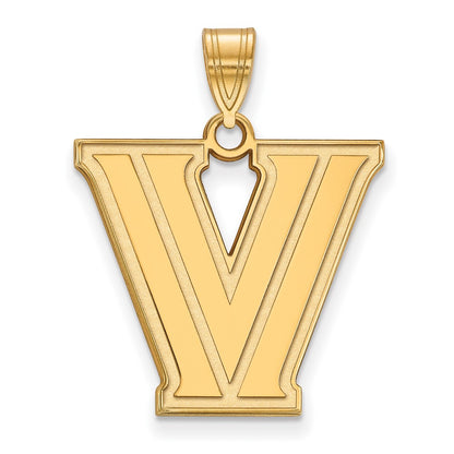 10K Yellow Gold Logoart Villanova University Letter V Large Pendant