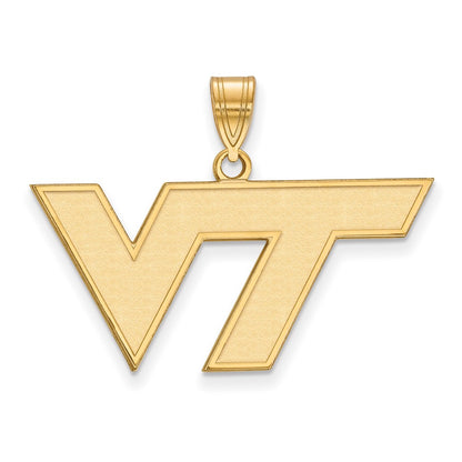 14K Yellow Gold Logoart Virginia Tech V T Medium Pendant