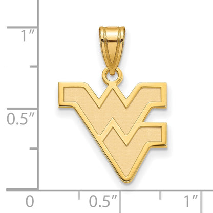10K Yellow Gold Logoart West Virginia University W V Medium Pendant