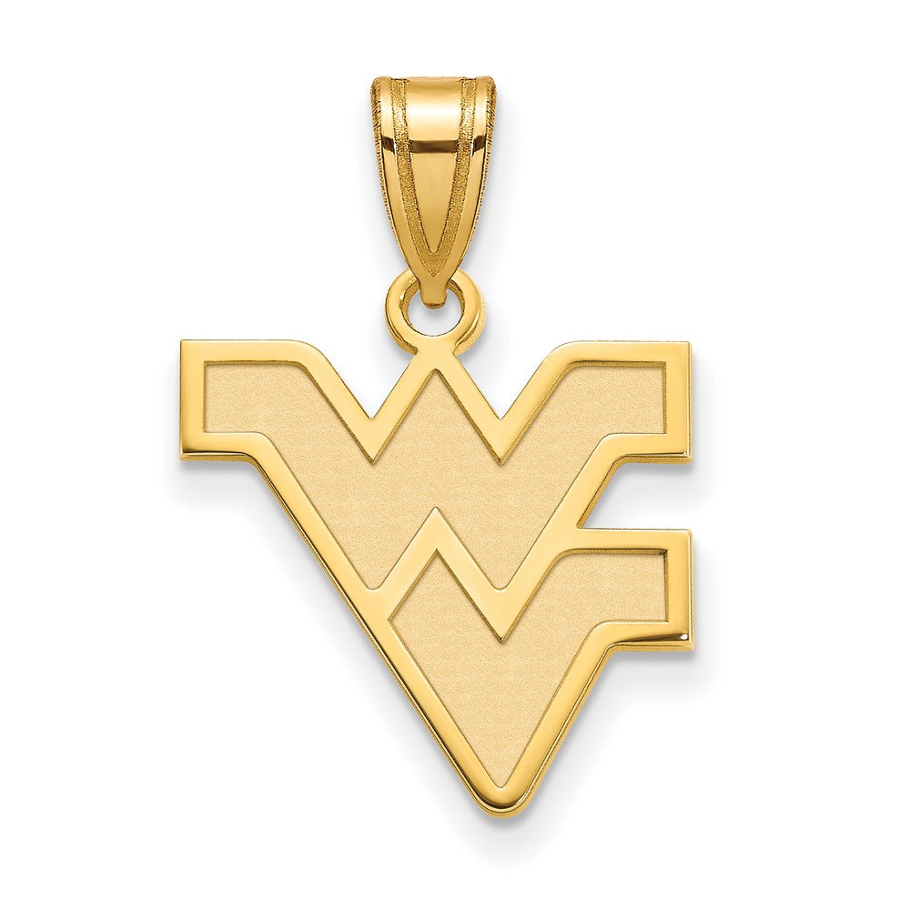 10K Yellow Gold Logoart West Virginia University W V Medium Pendant