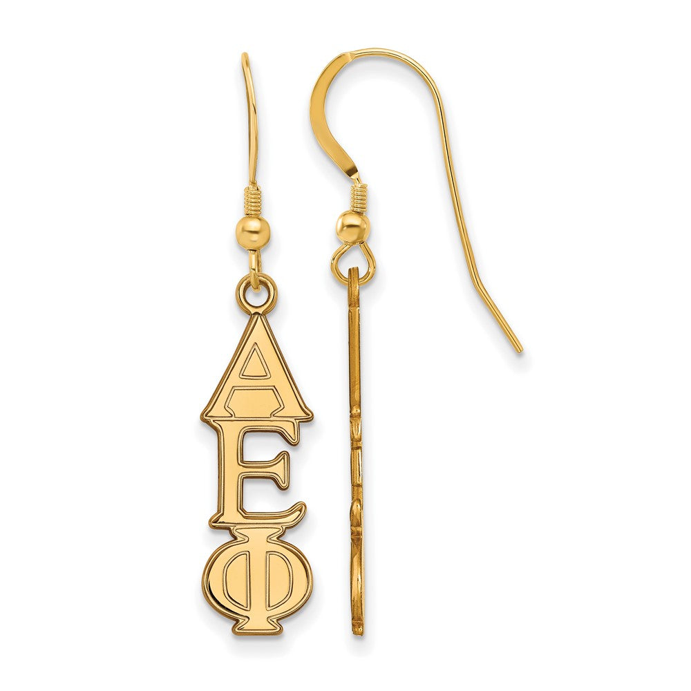 Gold Plated Sterling Silver Logoart Alpha Epsilon Phi Sorority Greek Letters Medium Dangle Earrings