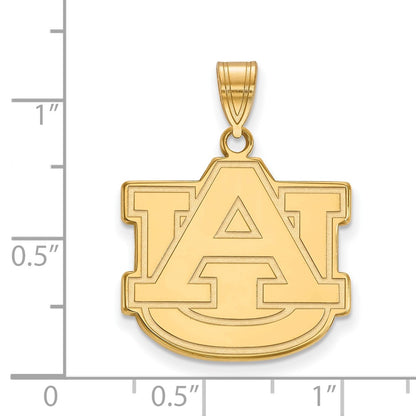 Gold Plated Sterling Silver Logoart Auburn University A U Large Pendant