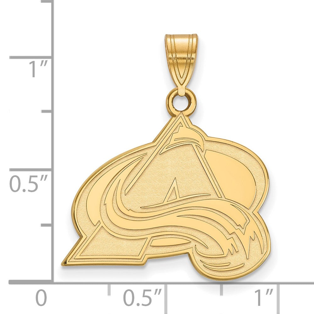 14K Yellow Gold Nhl Logoart Colorado Avalanche Letter A Large Pendant