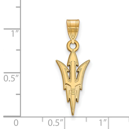 10K Yellow Gold Logoart Arizona State University Pitchfork Large Pendant
