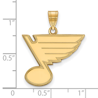 Gold Plated Sterling Silver Nhl Logoart St. Louis Blues Large Pendant