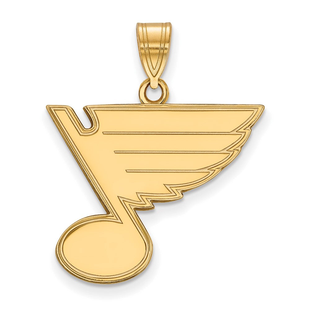 Gold Plated Sterling Silver Nhl Logoart St. Louis Blues Large Pendant