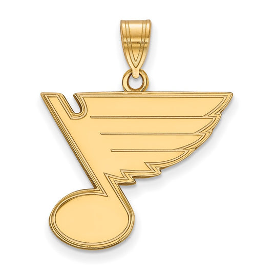 Gold Plated Sterling Silver Nhl Logoart St. Louis Blues Large Pendant