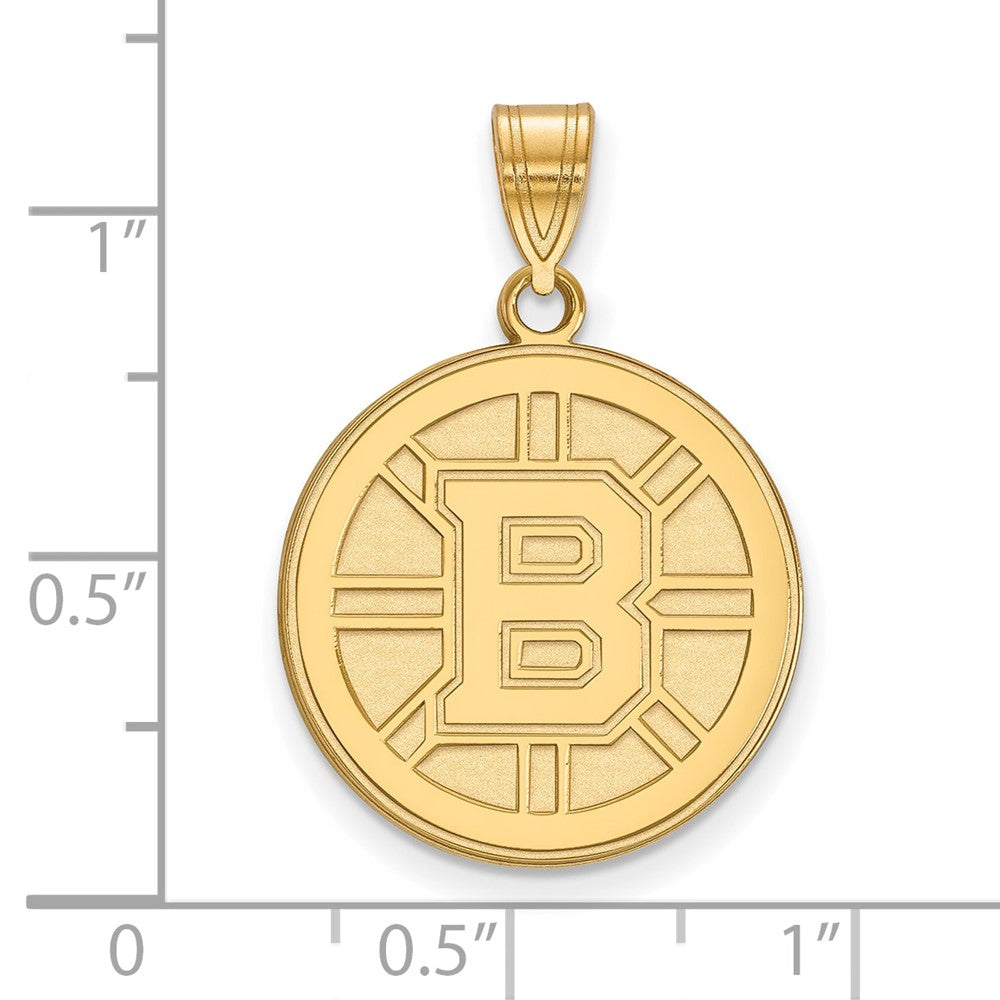 Gold Plated Sterling Silver Nhl Logoart Boston Bruins Large Pendant