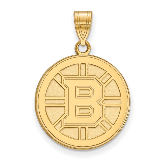 14K Yellow Gold Nhl Logoart Boston Bruins Large Pendant