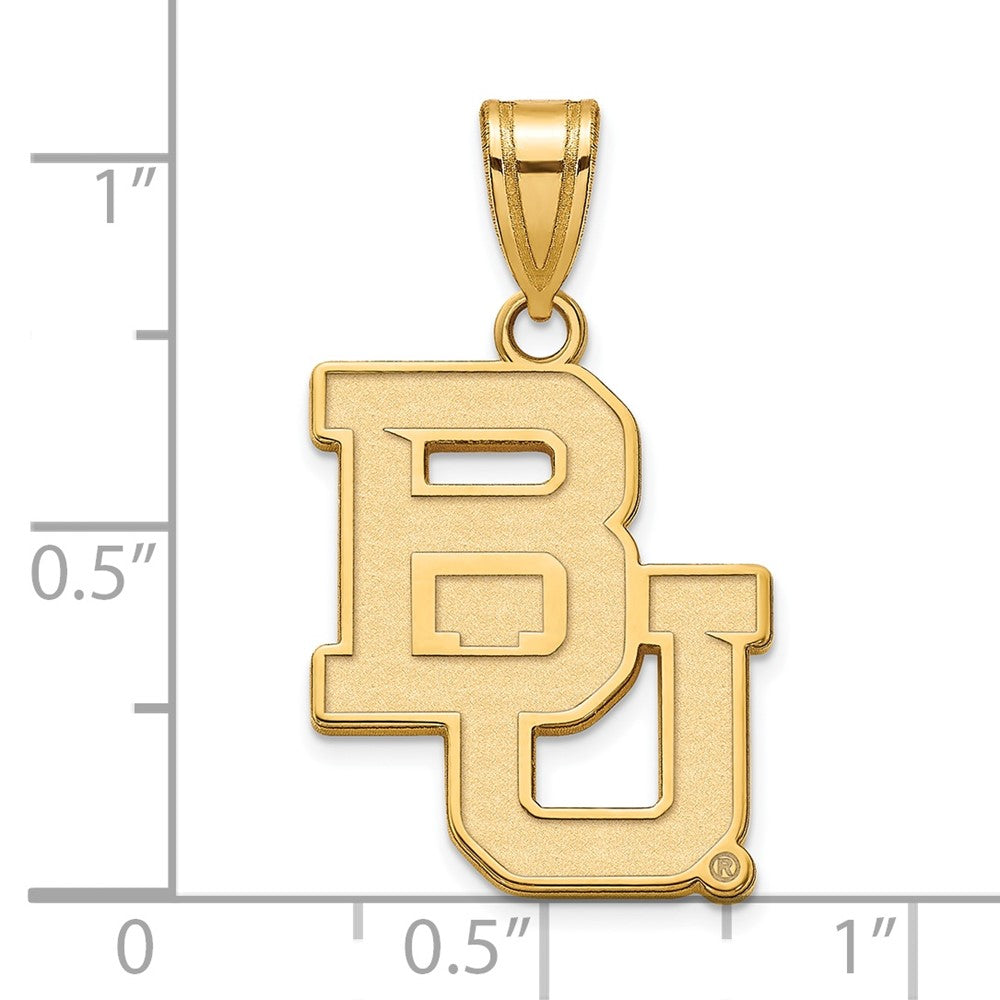 Gold Plated Sterling Silver Logoart Baylor University Bears Large Pendant