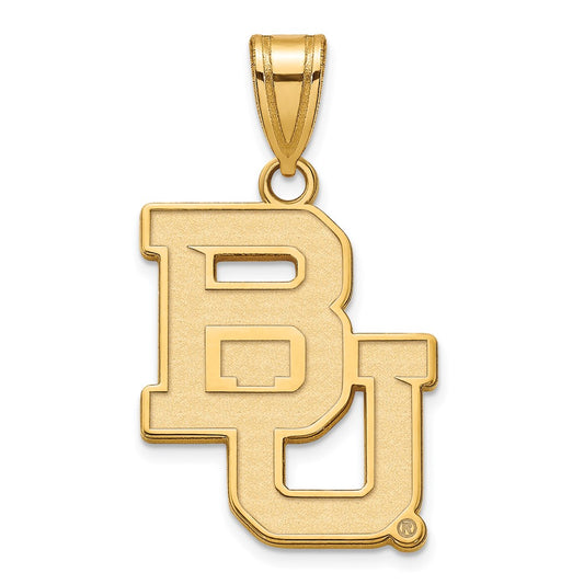 Gold Plated Sterling Silver Logoart Baylor University Bears Large Pendant
