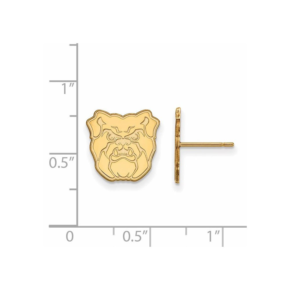 10K Yellow Gold Logoart Butler University Bulldog Small Post Earrings