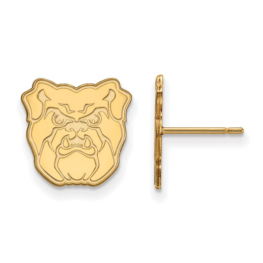 Gold Plated Sterling Silver Logoart Butler University Bulldog Small Post Earrings