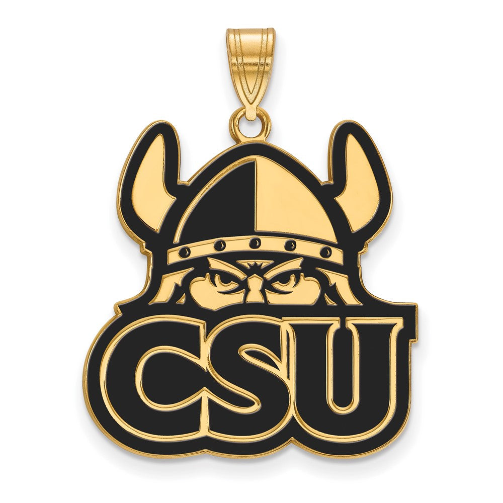 Gold Plated Sterling Silver Logoart Cleveland State University Extra Large Enameled Pendant