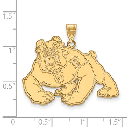 14K Yellow Gold Logoart California State University Fresno Bulldog Extra Large Pendant