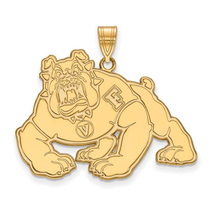 Gold Plated Sterling Silver Logoart California State University Fresno Bulldog Extra Large Pendant