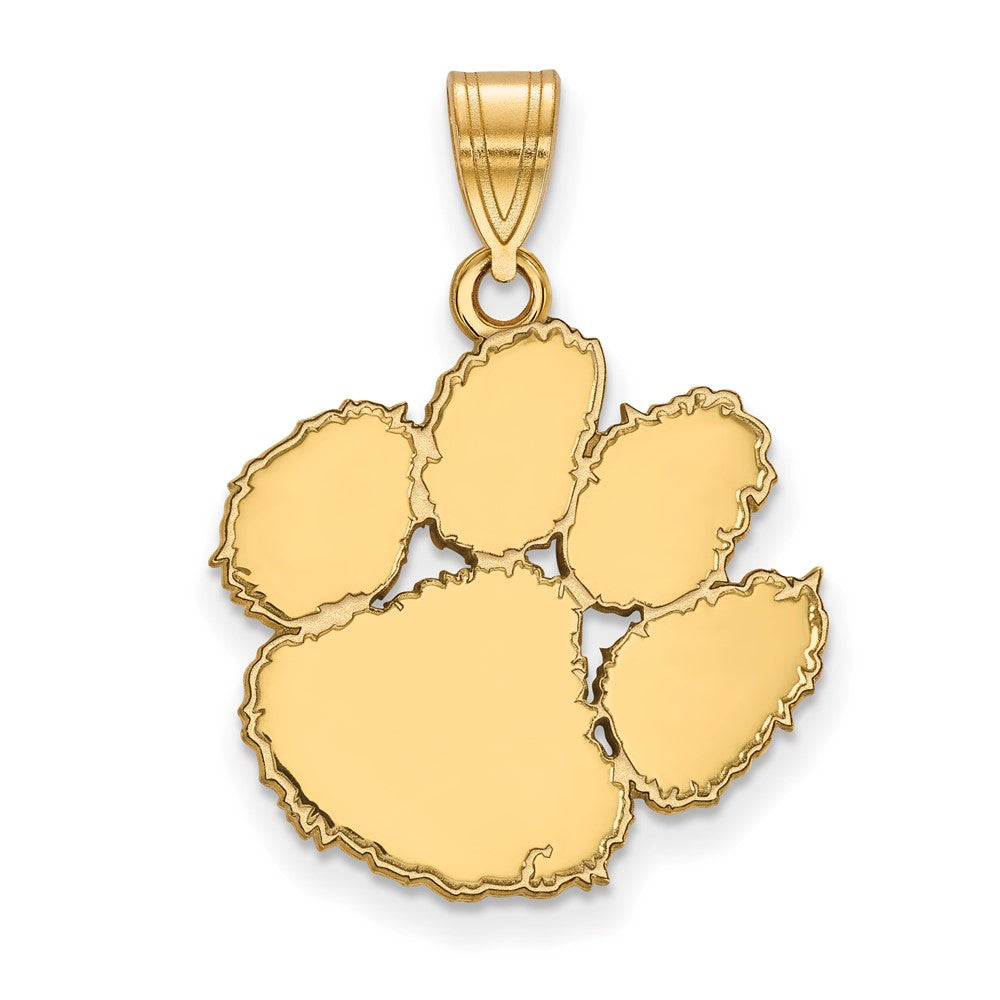14K Yellow Gold Logoart Clemson University Tiger Paw Large Pendant