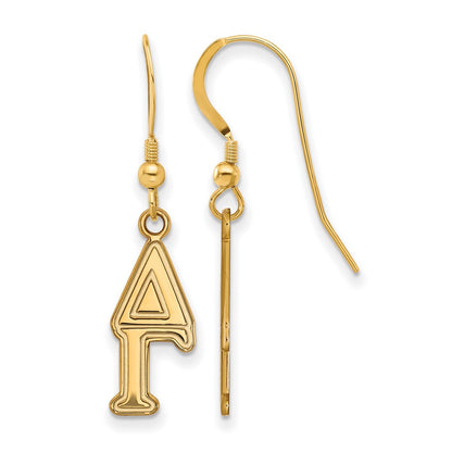 Gold Plated Sterling Silver Logoart Delta Gamma Sorority Greek Letters Small Dangle Earrings
