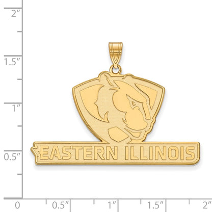 10K Yellow Gold Logoart Eastern Illinois University Extra Large Pendant