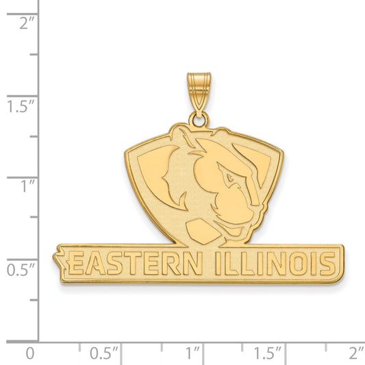 Gold Plated Sterling Silver Logoart Eastern Illinois University Extra Large Pendant