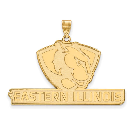 10K Yellow Gold Logoart Eastern Illinois University Extra Large Pendant