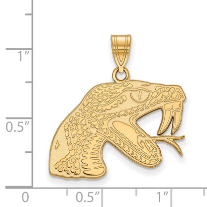 10K Yellow Gold Logoart Florida A And M University Rattler Large Pendant