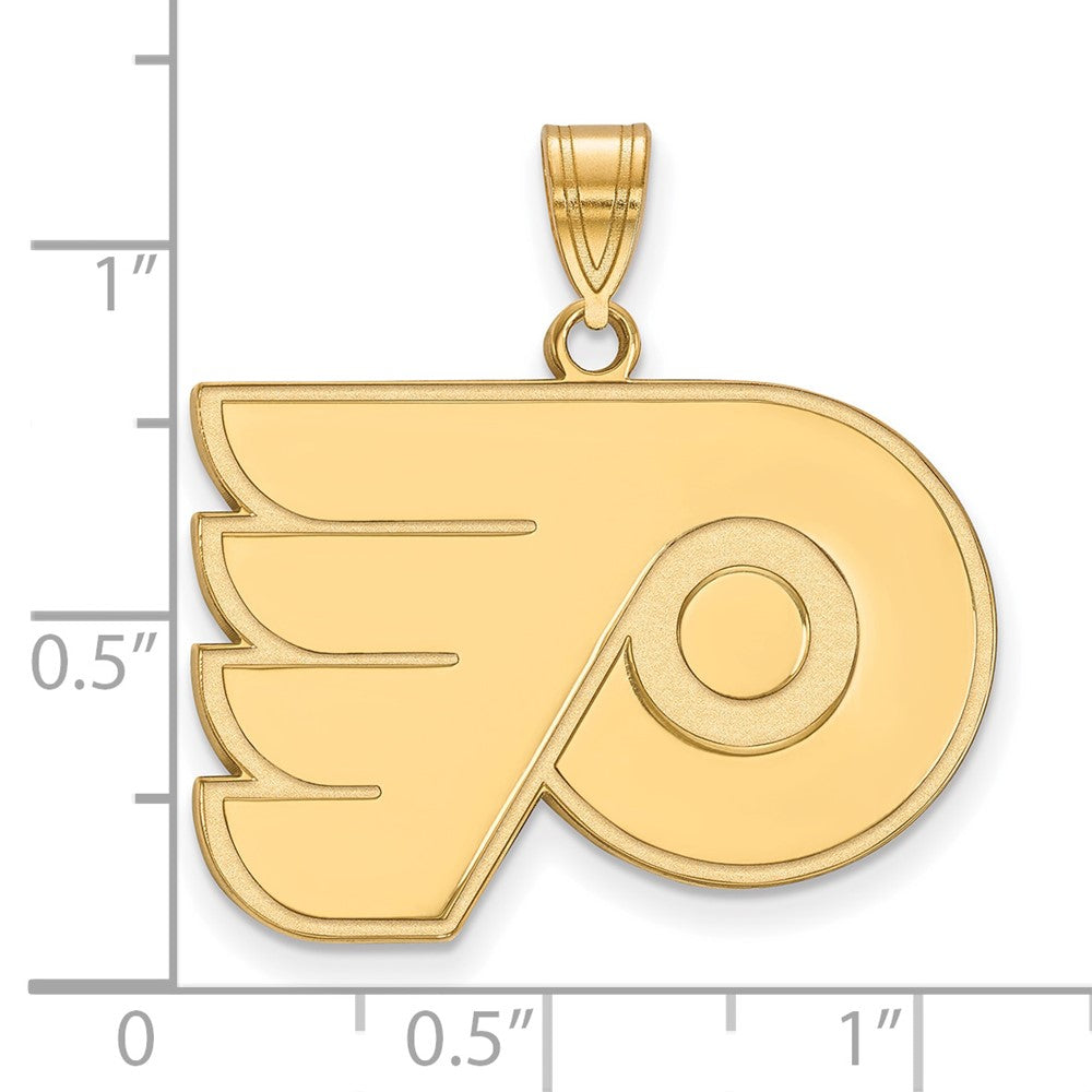 10K Yellow Gold Nhl Logoart Philadelphia Flyers Large Pendant