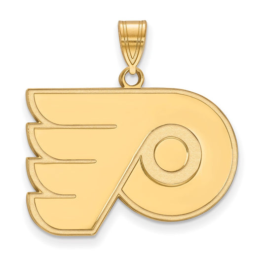 14K Yellow Gold Nhl Logoart Philadelphia Flyers Large Pendant