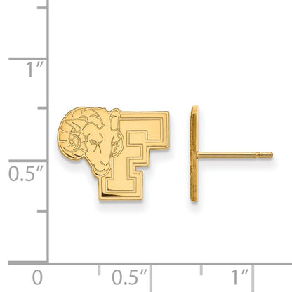 10K Yellow Gold Logoart Fordham University Ram Small Post Earrings