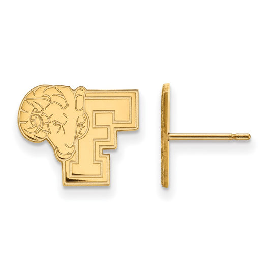 14K Yellow Gold Logoart Fordham University Ram Small Post Earrings