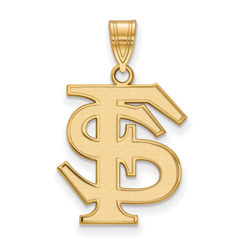 14K Yellow Gold Logoart Florida State University F S Large Pendant