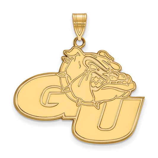 14K Yellow Gold Logoart Gonzaga University G U Bulldog Extra Large Pendant