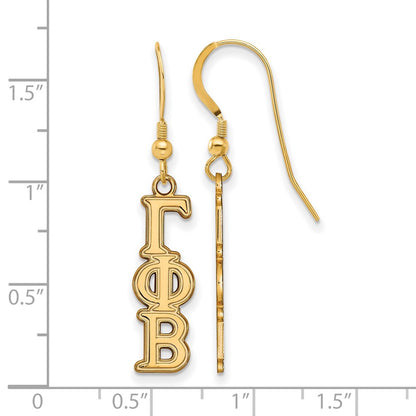 Gold Plated Sterling Silver Logoart Gamma Phi Beta Sorority Greek Letters Small Dangle Earrings