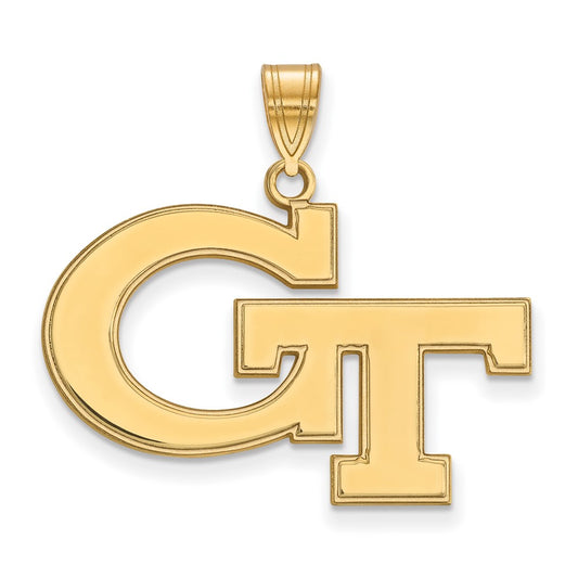 10K Yellow Gold Logoart Georgia Institute Of Technology G T Large Pendant