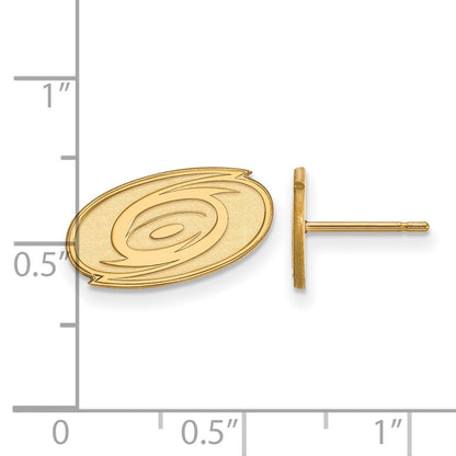 14K Yellow Gold Nhl Logoart Carolina Hurricanes Extra Small Post Earrings