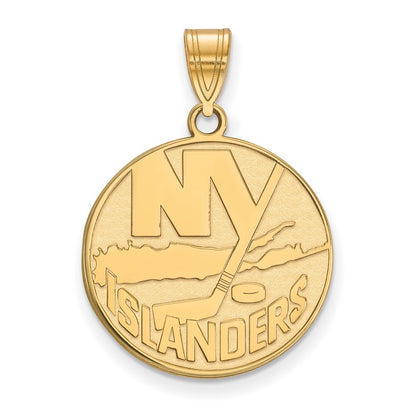 Gold Plated Sterling Silver Nhl Logoart New York Islanders Large Pendant