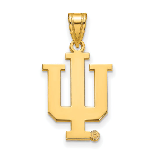 Gold Plated Sterling Silver Logoart Indiana University I U Large Pendant