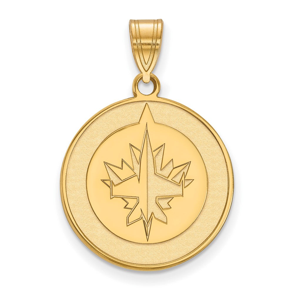 Gold Plated Sterling Silver Nhl Logoart Winnipeg Jets Large Pendant