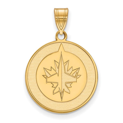 Gold Plated Sterling Silver Nhl Logoart Winnipeg Jets Large Pendant