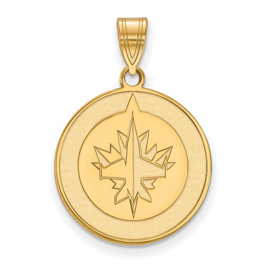 Gold Plated Sterling Silver Nhl Logoart Winnipeg Jets Large Pendant