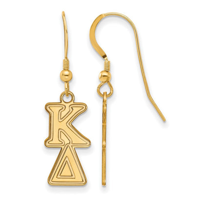 Gold Plated Sterling Silver Logoart Kappa Delta Sorority Greek Letters Small Dangle Earrings