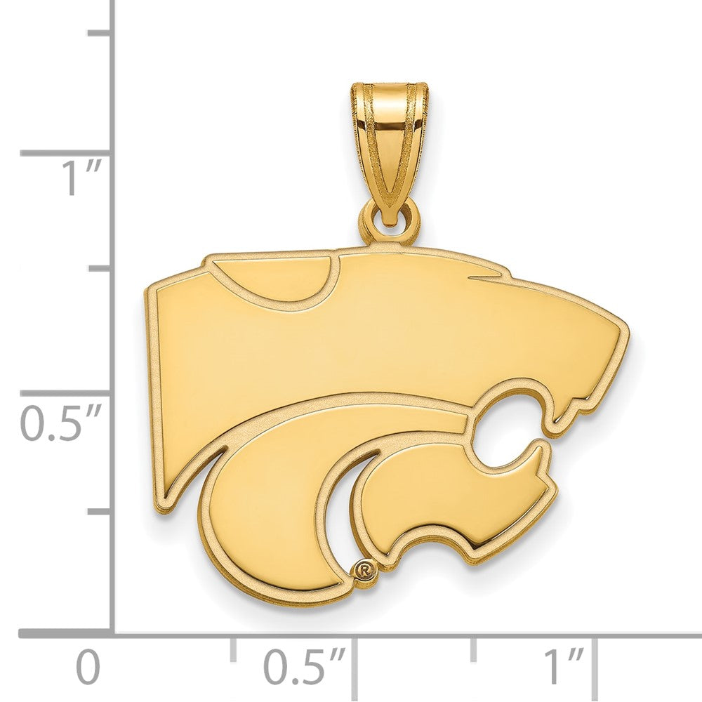 10K Yellow Gold Logoart Kansas State University Wildcat Large Pendant