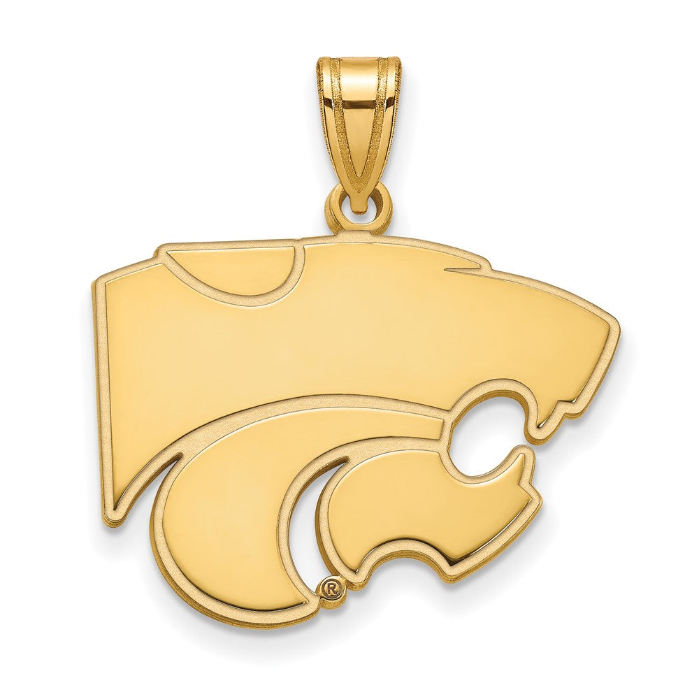 14K Yellow Gold Logoart Kansas State University Wildcat Large Pendant