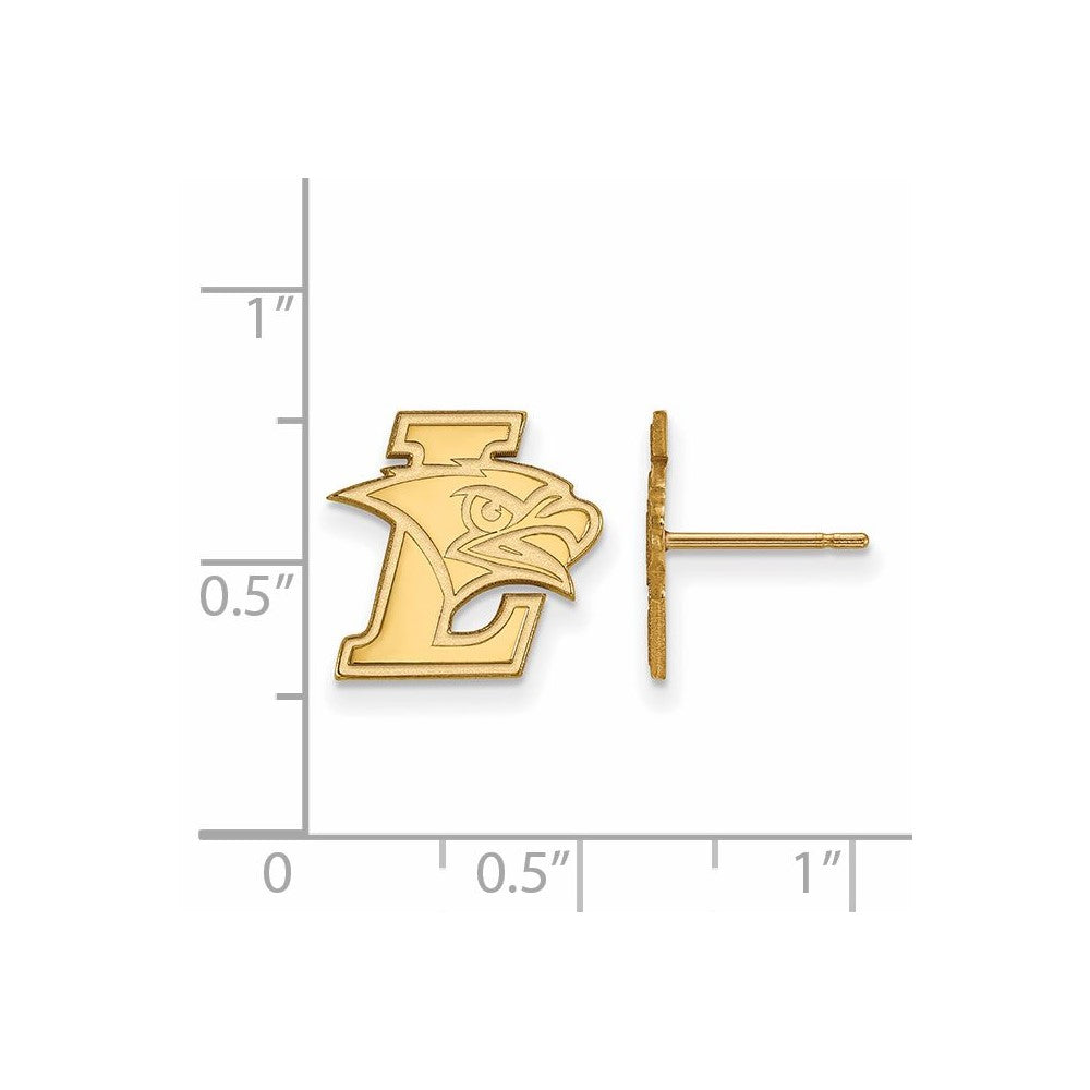 Gold Plated Sterling Silver Logoart Lehigh University Small Post Earrings