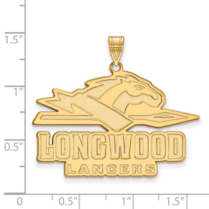 14K Yellow Gold Logoart Longwood University Lancers Extra Large Pendant