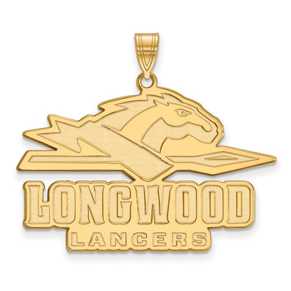 Gold Plated Sterling Silver Logoart Longwood University Lancers Extra Large Pendant