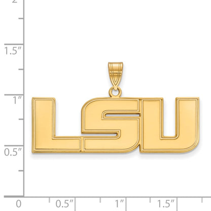 10K Yellow Gold Logoart Louisiana State University L S U Large Pendant